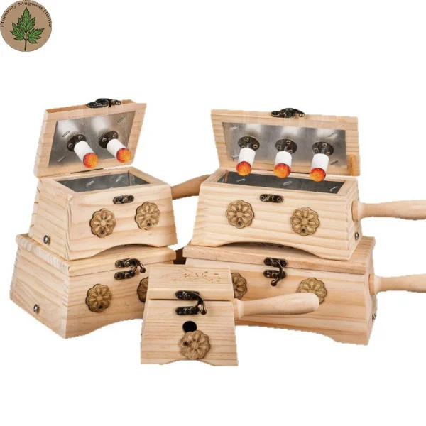Traditional Moxa Wooden Case - Holding Type