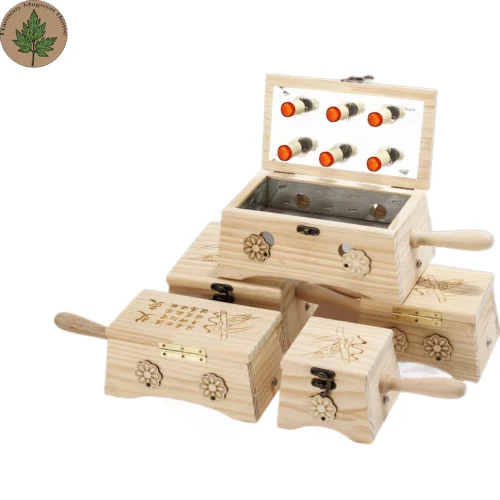Handheld Traditional Moxibustion Box (8) Traditional Moxa Wooden Case - Holding Type