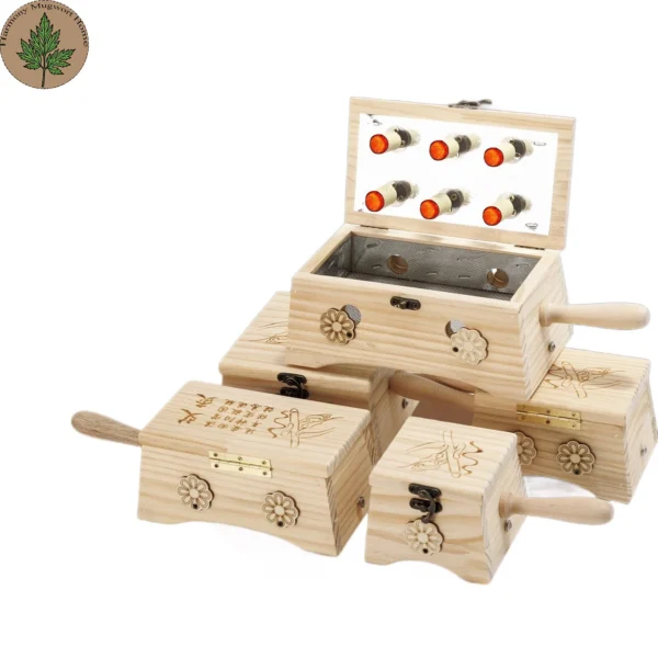 Traditional Moxa Wooden Case - Holding Type