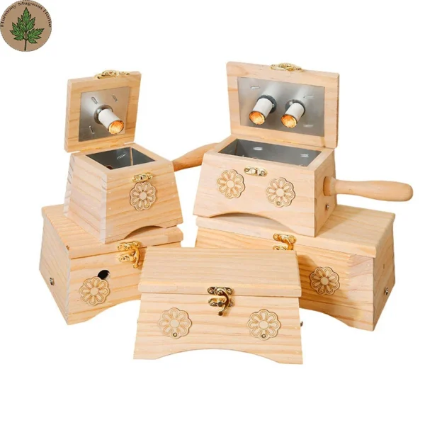 Traditional Moxa Wooden Case - Holding Type