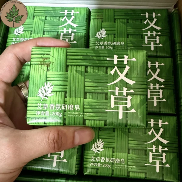 Mugwort Handmade Herbal Soap (3) Mugwort Handmade Mugwort Soap